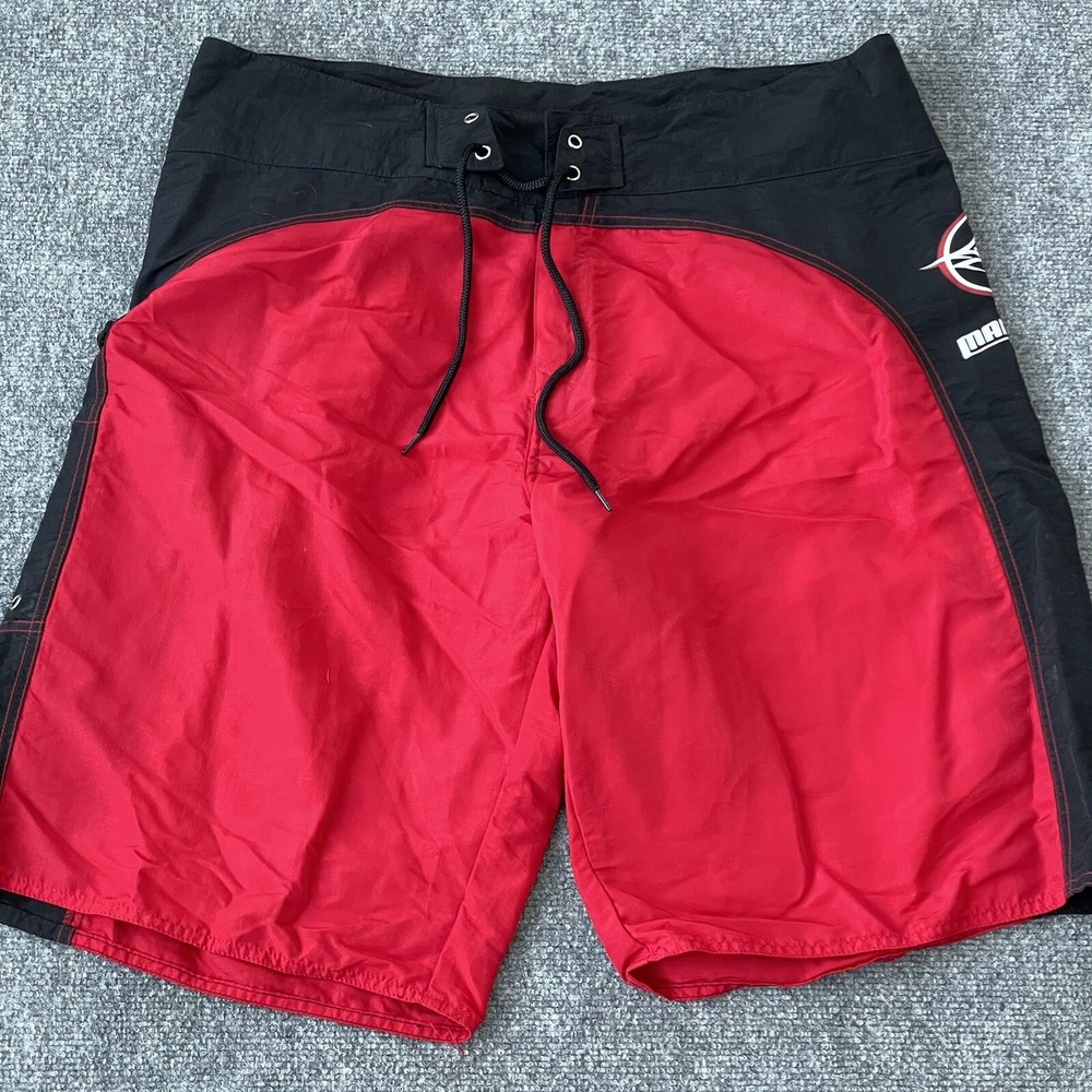 MARLINSTAR Shorts Mens 40 Red‎ Swim Suit Trunks Board Fishing Nylon - Picture 2 of 9